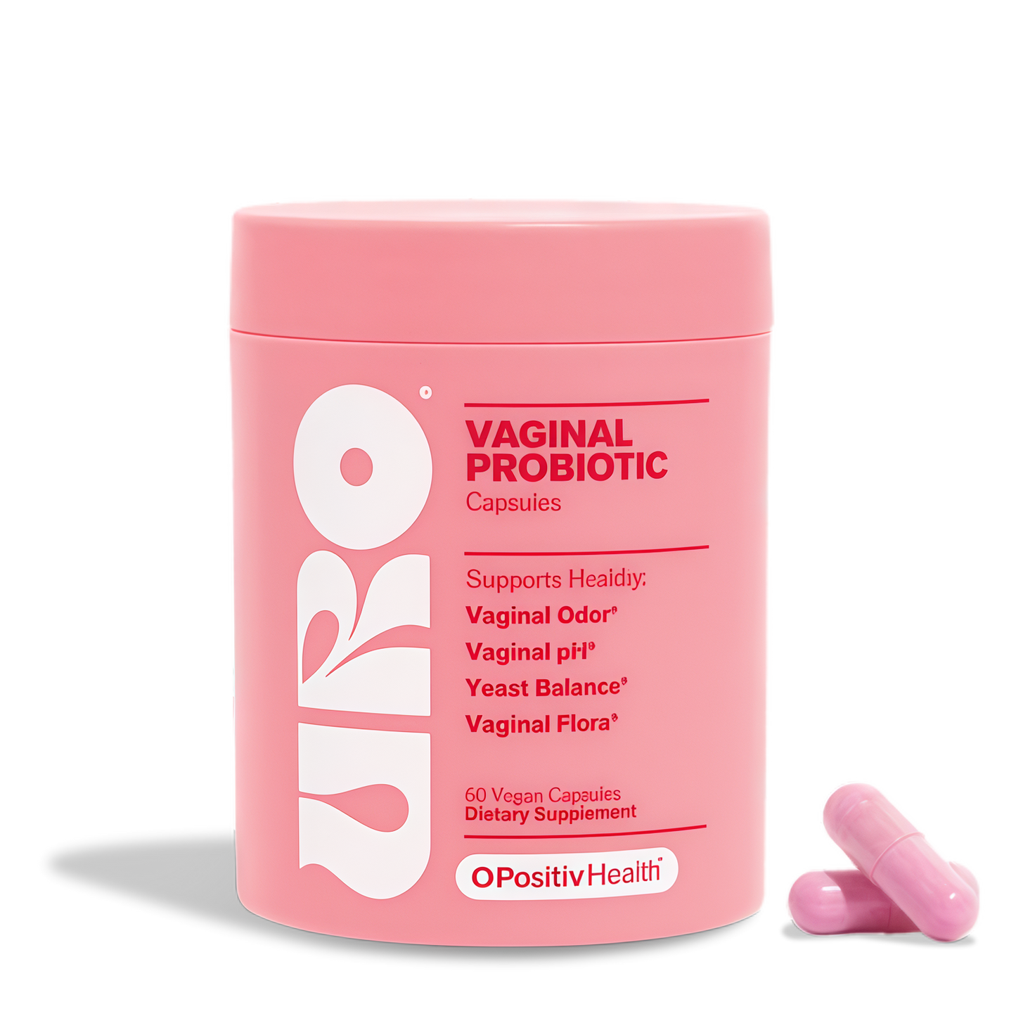 O Positiv URO Vaginal Probiotics for Women pH Balance with Prebiotics & Lactobacillus Probiotic Blend - Vaginal Health Supplement - Promote Healthy Vaginal Odor & Vaginal Flora, 60 Count (Pack of 2)